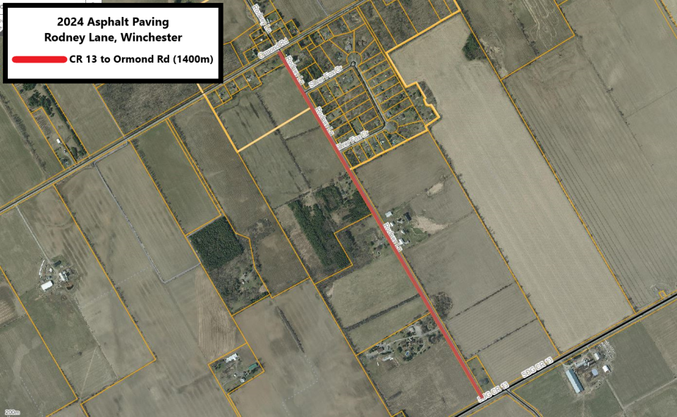 Paving map of Rodney Lane