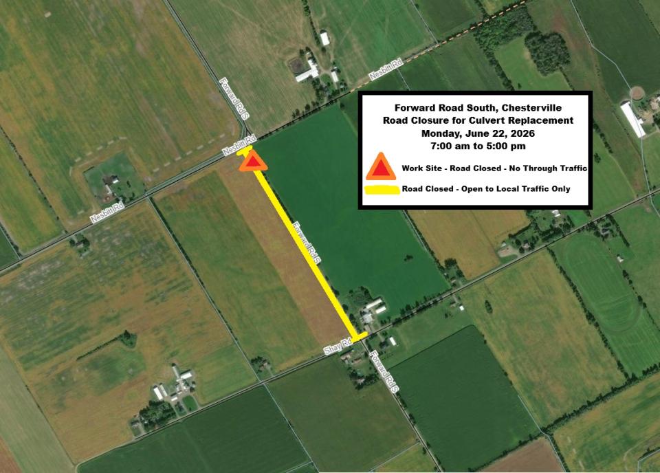 Forward Rd. S. at Nesbitt - Culvert Replacement - June 22, 2026